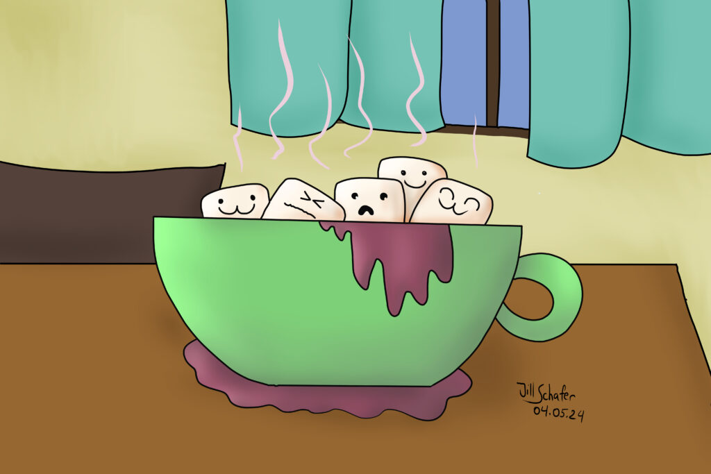 Hot-Chocolate Hot-Chocolate with Marshmellows in a room